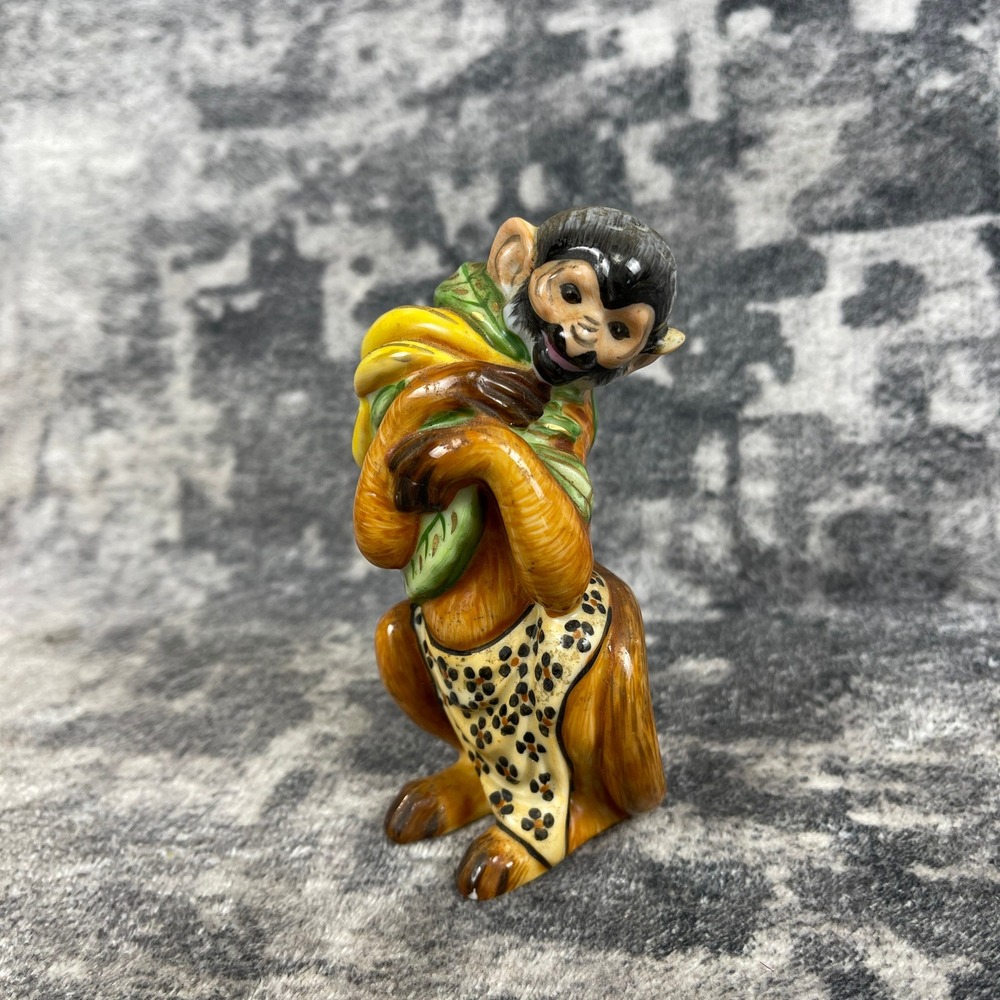 Hollohaza Lynn Chase Monkey Holding Banana Pepper Shaker Figurine Jungle Kitsch
